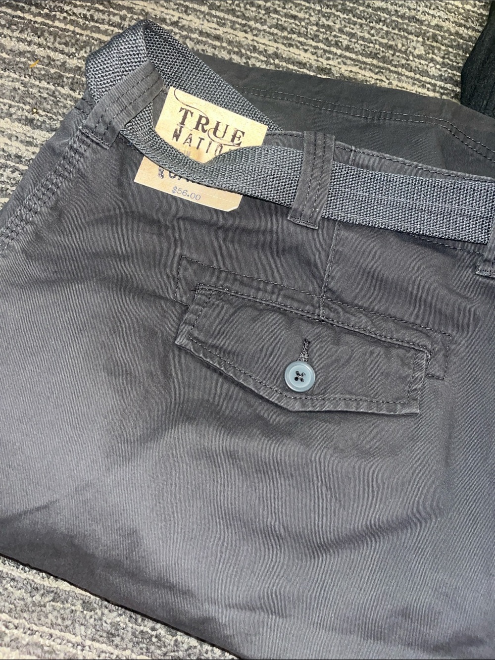 BNWT True Nation Men's Cargo Shorts - Tag Color Navy Big and Tall w/ belt